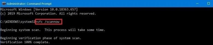 Enter sfc/scannow command in command prompt