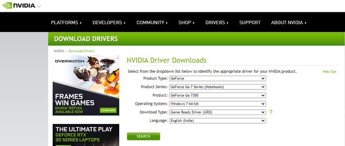 Search for NVIDIA Product