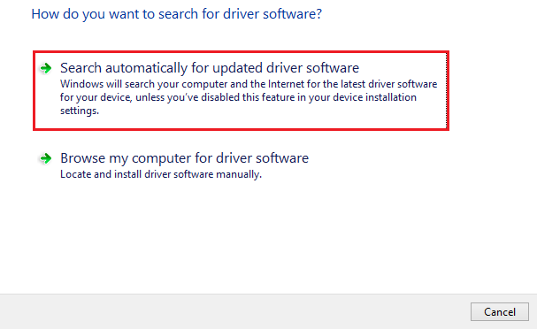 Search Automatically for Updated Driver