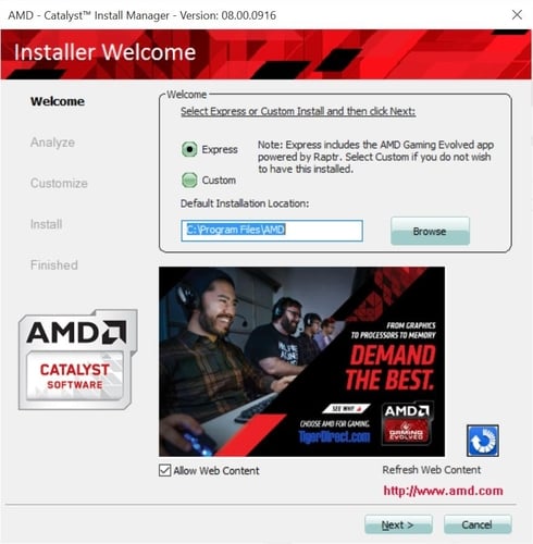 AMD Install Manager Installing Option