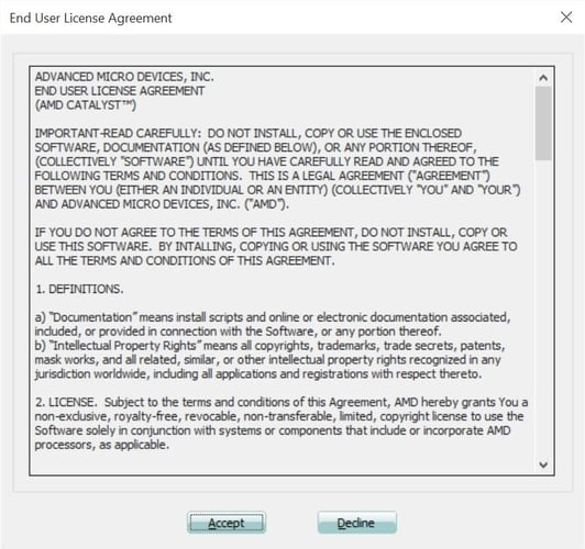 Accept End User License Agreement