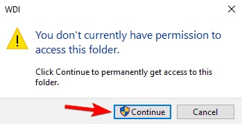 Continue for Access WDI Folder