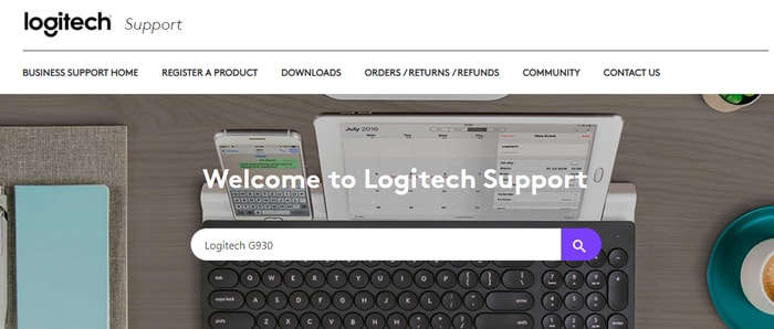 Type Logitech G930 inside search box