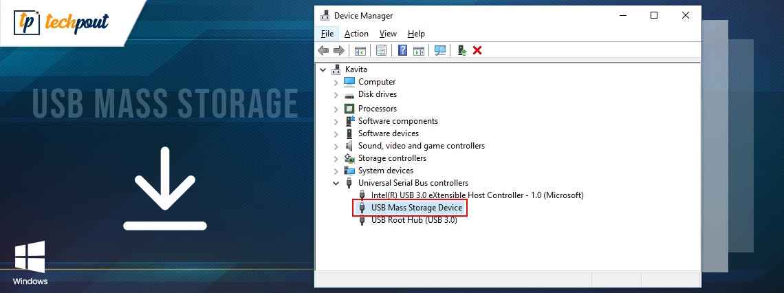 USB Mass Storage Driver Download on Windows 10 PC