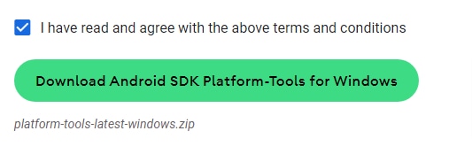 Agree with the above terms and conditions for Android SDK