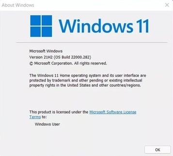 Click on the update button to update Windows 11