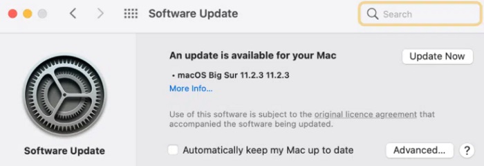 Software Update for MAC OS