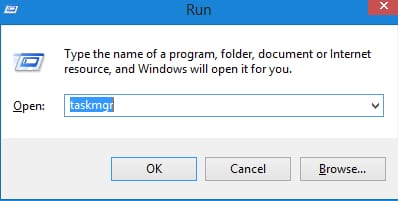 Type taskmgr in Run Utility Box