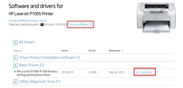 hp laserjet p1005 driver update