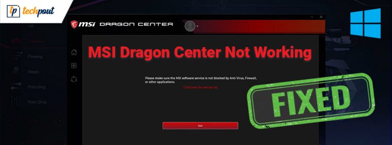 msi dragon center not installing