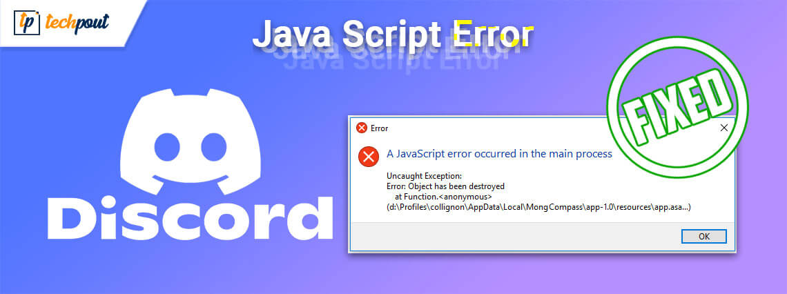 A javascript error occurred in the main process faceit как исправить виндовс 10