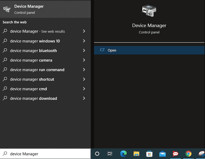 Open Device Manager from Windows Search