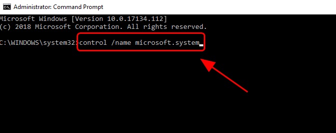 control name microsoft.system