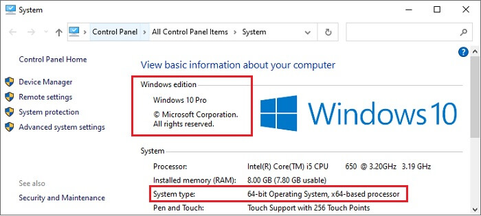 System types and Windows editions