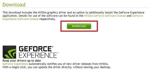 Click on the Download - GeForce Driver