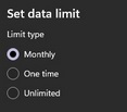 Set the data Limit