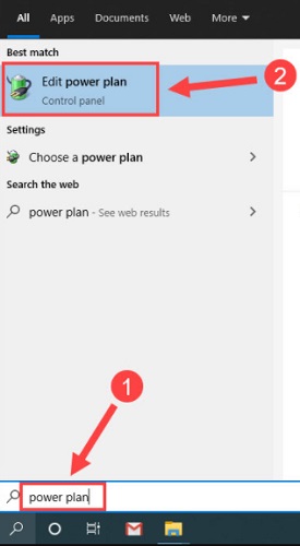 Choose Edit power plan