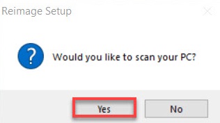 Run the repairing tool on your PC and click YES