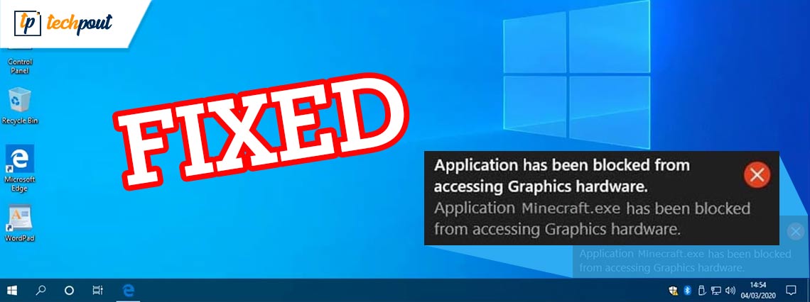 Application has been Blocked from Accessing Graphics Hardware Windows 10 {FIXED}