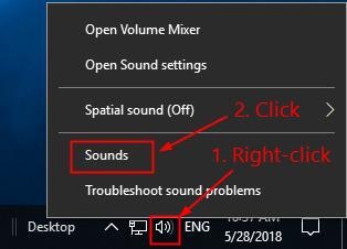Select Sounds from the menu