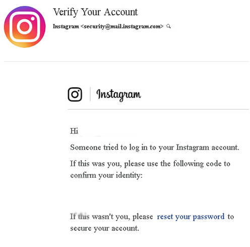 Verify your instagram account