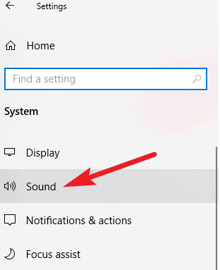 Click on Sound setting