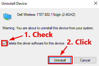 Uninstall the device driver