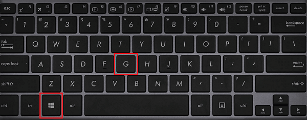 Use the Windows+G keyboard shortcut
