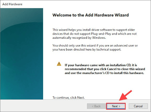 Install Add Hardware Wizard