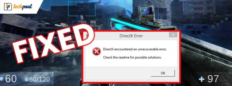 Directx encountered an unrecoverable error call of duty 2 как исправить