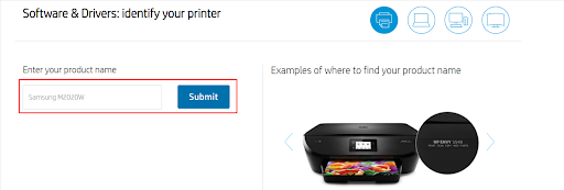 Input the printer name, i.e., Samsung M2020W