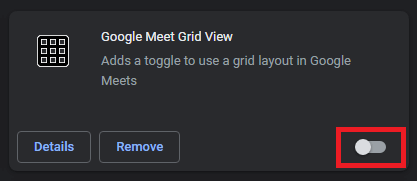 Go to Google Meet Grid View then toggle on