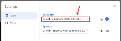 Choose your microphone from the available options