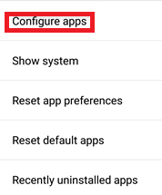 Configure apps
