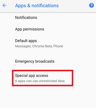 Special app access