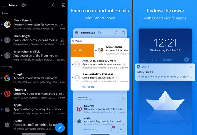 polymail vs spark iphone