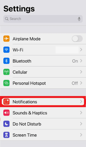 iPhone Notifications settings