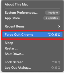 Force Quit utility