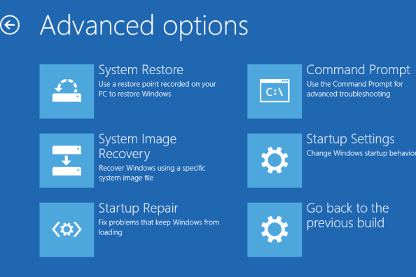 Advanced Options - Click on System Repair