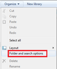folder and search optiona