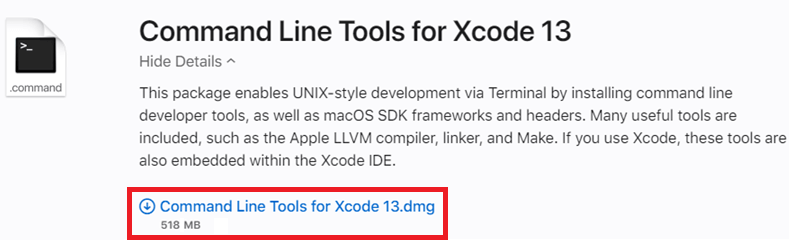 Download XCode Command Line Tools