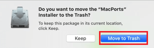 Macports installer Move to Trash