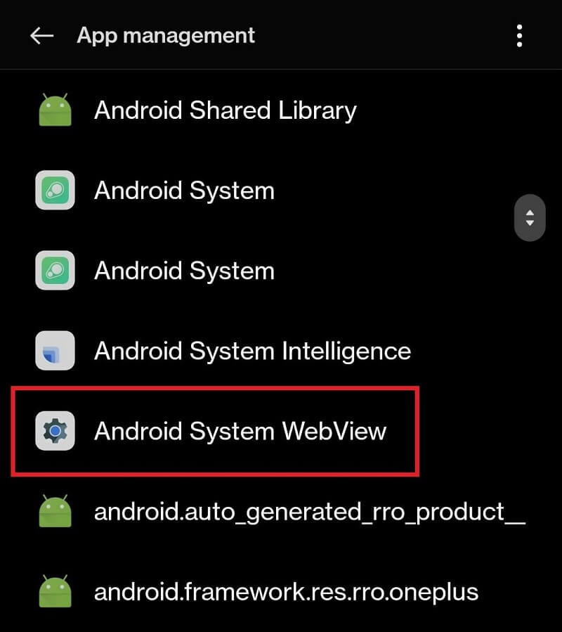 Android system web view
