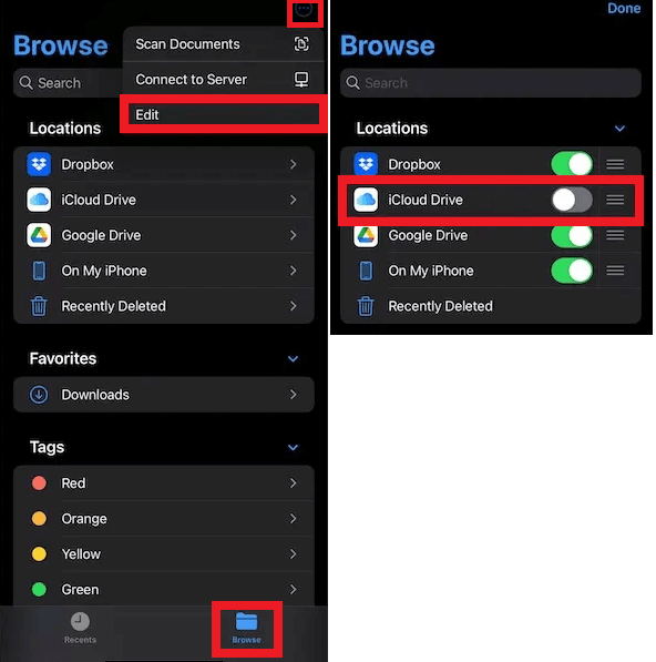 Turn Off iCloud Sync on the Files App