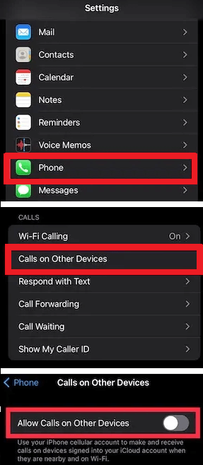 Allow Calls on Other Devices