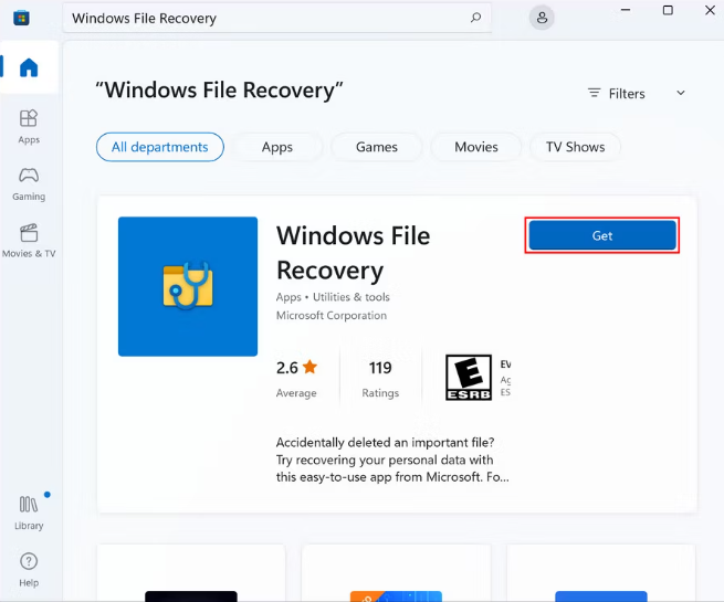 Use Windows File Recovery Tool