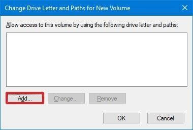 Change Disk Letter and Paths - Add