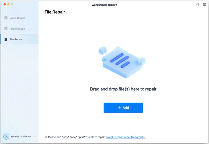 Wondershare Repairit -add file repair