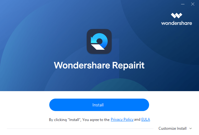 Wondershare Repairit Install