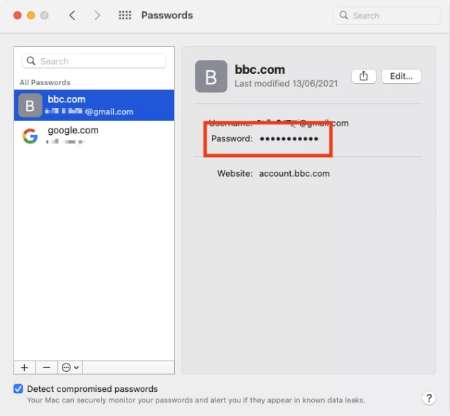 view saved passwords on your MacBook